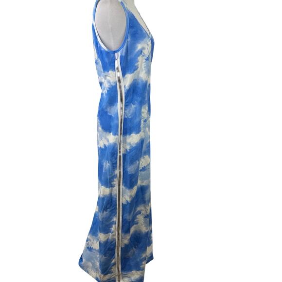 Boston Proper Tie-Dye Maxi Dress With Silver Side Slits Size Large - Picture 3 of 7